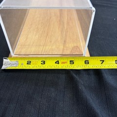 Clear Acrylic Display Case with Beveled Wood Base for Collectibles 12×5.5 Inch