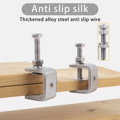 ZOWZEA 6 Pack 304 Stainless Steel Small C Clamps 1 1 3/16 inch─6pcs, Silvery