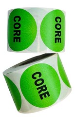 CORE 2″ Round Labels Inventory Control Warehouse Green Stickers 2 RLS of 500 EA