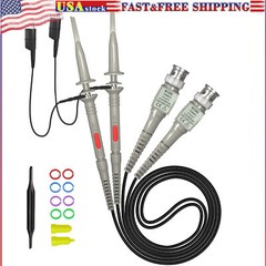 2PCS P6100 Oscilloscope Clip Probes 100MHz with Accessories Kit 1X 10X