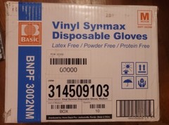Basic BMPF-3002 Synmax Synthetic Medium Vinyl Exam Glove – 1000 Per Case