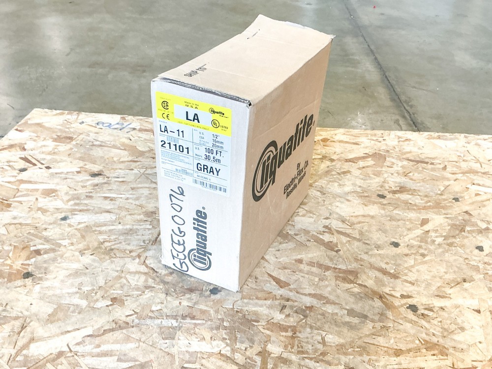 New Liquatite LA-11 Liquid Tight Flexible Metal Conduit 1/2” 100FT 30.5m Grey