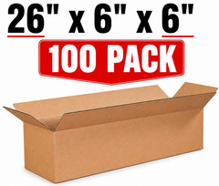 100 26x6x6 Cardboard Paper Boxes Mailing Packing Shipping Box Corrugated Carton