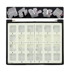 Orthodontic Ceramic Brackets w/Metal Slot 022 018 Roth MBT 3 Hook Braces Clarity