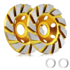2 Pcs 4 inch Diamond Segment Grinding Wheel Disc Grinder Cup Concrete Stone Cut