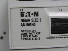 💥EATON SIZE 3 MOTOR STARTER 3 POLE 600 VAC 90 AMP 3Ø 440/480V COIL AN19KN0