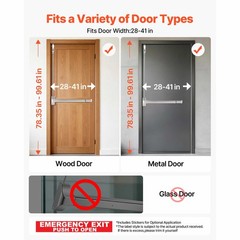 Uimoso Push Bar Panic Exit Device for Doors, 28″ Vertical Top Rod