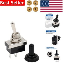 Waterproof Toggle Switch Heavy Duty ON-OFF SPST 25A 12V Marine Boat Vehicle Auto