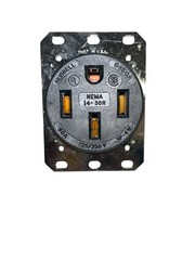 Hubbell HBL9450A Receptacle, Single, 50A, 14-50R, 250V, Black