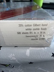 Vintage Box Gilbert Bond White Cockle Finish 500 Sheets 8.5”x 14” 20lbs New