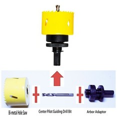 M42 Bi-Metal Hole Saw 7/8 Inch With Arbor and Pilot Center Drill Bit Hole Cutter