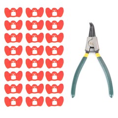 24Pcs Peepers+Pliers Chicken Glasses Poultry Blinders Spectacles Anti-Pecking US