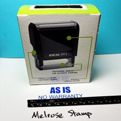 As Is No Warranty Rubber Stamp Blue Ink Self Inking Ideal 4913