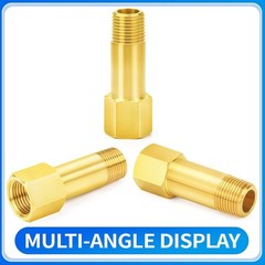 **2 Pack 1/8″ NPT Brass Long Nipple Pipe Male x Female 2″ Length**