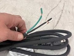 8′ Power Cord: 14 AWG Wire Size, Bare Leads, 15 A, Rubber SJO, NEMA 5-15P E3603