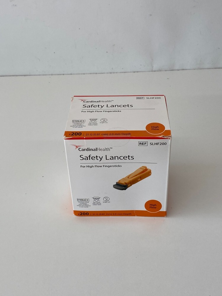 4 Boxes Cardinal (200/Box) Lancets SLHF200 Exp.2027-06 to 2028-07 (*BB54*)