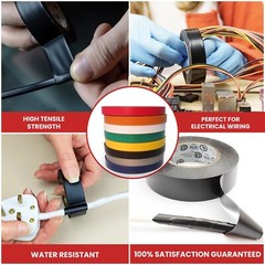 TapesSupply 1 Roll Blue Electrical Vinyl PVC Tape 2″ x 66 ft