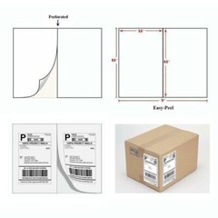 1000 Shipping Labels 8.5×5.5 Half Sheet Blank Self Adhesive 2 Per Sheet