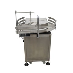 Round Bottles Accumulation Table 31.5in Bottle Turn Rotary Sorter w/Castors Move