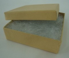 10 New 3.5″ x 3.5″ x 1″ Jewelry Gift Boxes Cotton Filled Kraft Store Supplies
