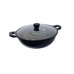MADE IN KOREA 15″ Marble Non-Stick Coating Venice Stock Pot, Tempered Glass Lid