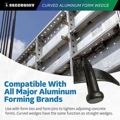 Sandbaggy Curved Aluminum Form Wedge for Concrete Forms (Reusable)