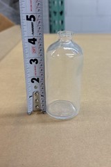 2X 100ml Molded Clear Glass Serum Vials 20mm Crimp Top ( 2 round bottles)