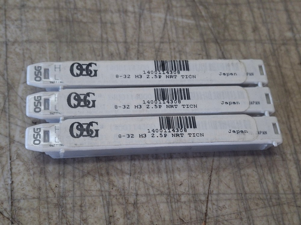 3 Qty. OSG 1400114308 Thread Forming Tap, #8-32, Bottoming, TiCN, 0 Flutes