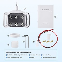 9W Dental 6 LED Lamp Oral Light Lamp For Unit Chair 8-level adjustable Ra90
