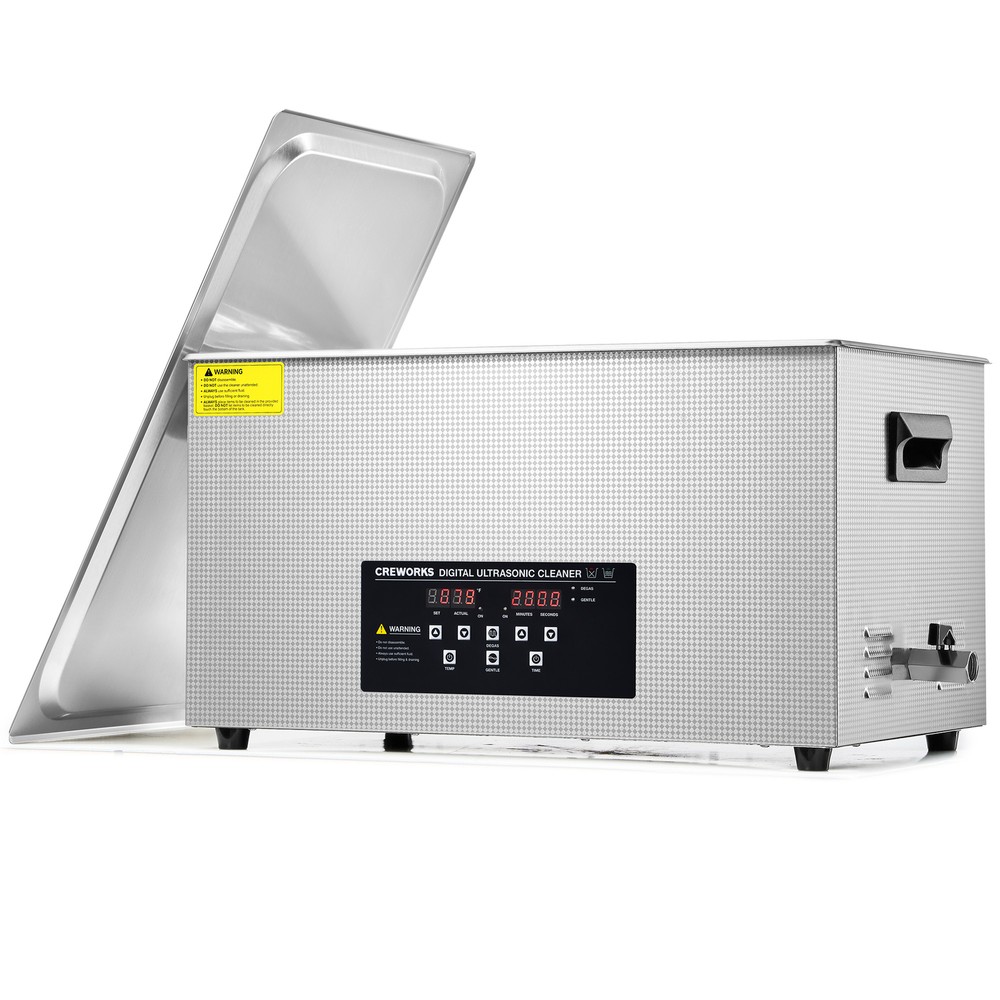 CREWORKS 22L Ultrasonic Cleaner with Control Panel 1-30 min. Timer & Degas Mode