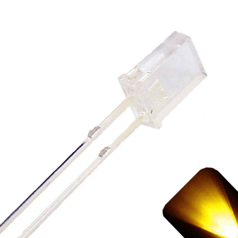 100 x 2x5x7mm Rectangle LEDs Wide Angle Yellow Gold LED Square x 2 5 7 – 7x5x2 m