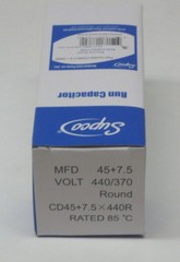 Air Conditioning HVAC Round Dual Motor Run Capacitor 45 + 7.5 MFD 440 Volt