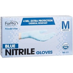 Large Pack of 100 Blue Nitrile Gloves Disposable Food Safe Latex Free 4 Mil