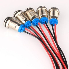 Gebildet 5pcs 10mm AC/DC 12-24V LED Metal Indicator Light Waterproof Signal L…