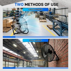 16″ 5688 CFM High Velocity Metal Industrial Floor Fan Garage,Shop W/Wall-Mount
