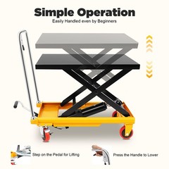 500lbs Hydraulic Lift Table Cart Steel Scissor Lift Table Hydraulic Lift Trolley