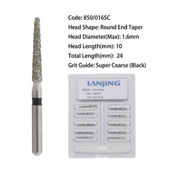 Dental Diamond Burs 850/016F 850/016SC Round End Taper High Speed Friction Grip