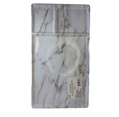 Jot Corner Office Melamine Style Marble Gray Desk Organizer 12.5x7Inches