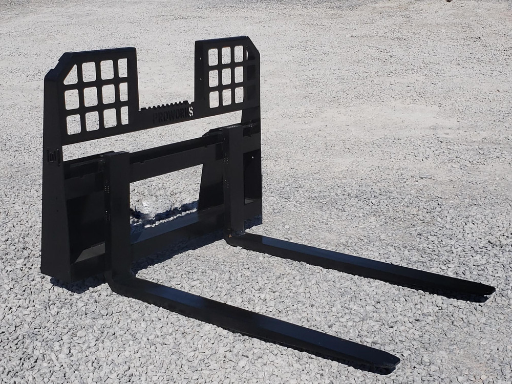 48″ Long 4,000 Pound Walk Through Pallet Forks Fits Bobcat Skid Steer Loader