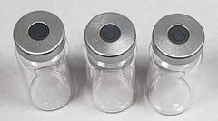 THREE 10ml CLEAR EMPTY sterile capped serum vials