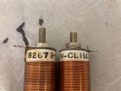 Lot of 2 Vintage Copper Wire Inductor Coils A-1616 Tube Radio Amplifier Parts