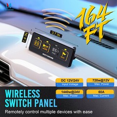 Wireless Range 328FT/164FT Switch Panel Car LED Accessories Circuit Relay System