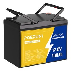 100Ah 12V LiFePO4 Lithium Battery Built-in BMS Cycle Deep for Solar RV Off-grid