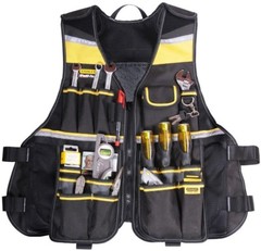 Multi Pocket Tool Vest Multipurpose Personal Storage Compartments Shoulder Strap