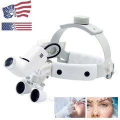 Médico 3.5X Dental Binocular Lupas Cinta Lupa Linterna frontal Herramienta