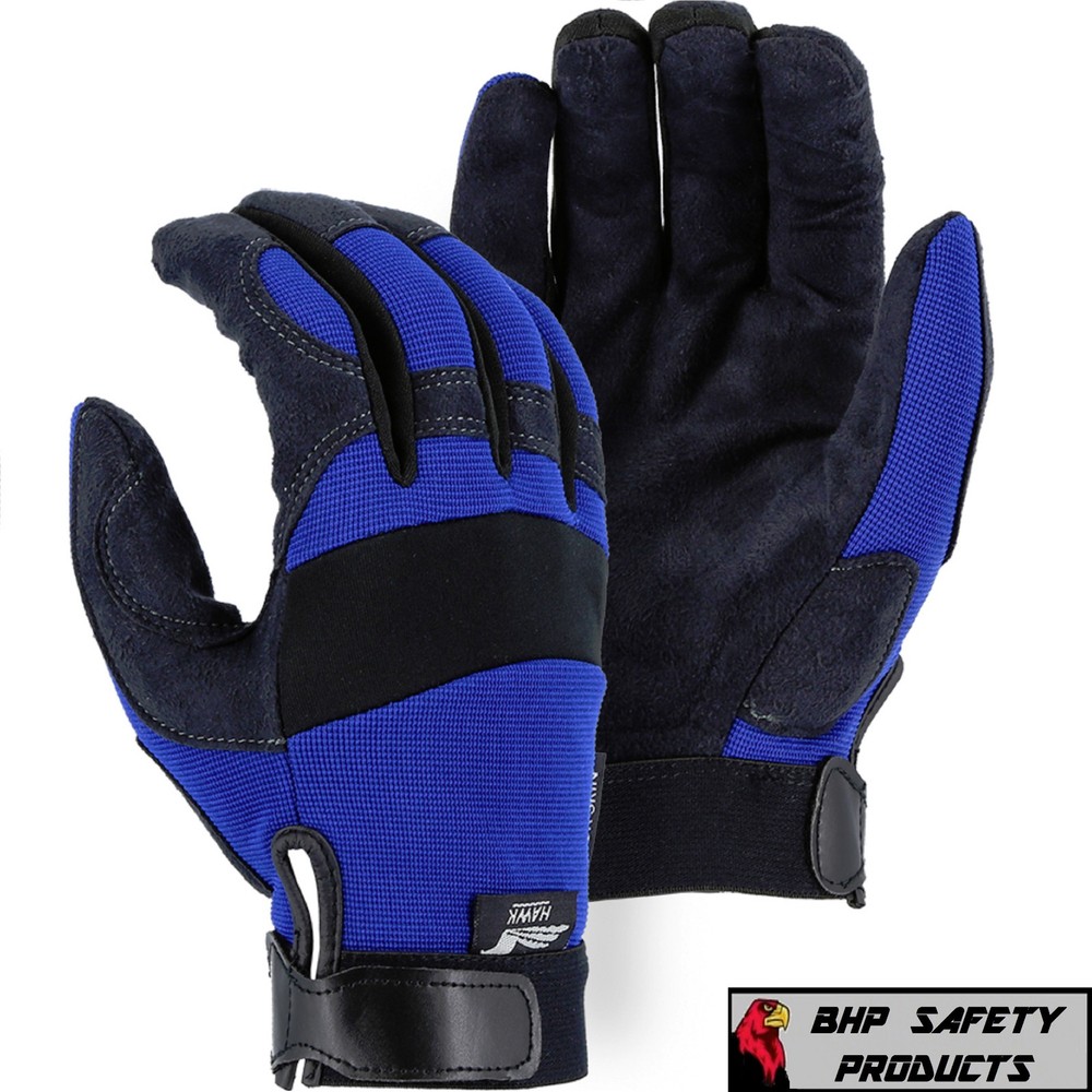 Mechanics Work Gloves Synthetic Leather Amorskin, Majestic Glove 2137BL (SM-2XL)