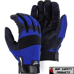 Mechanics Work Gloves Synthetic Leather Amorskin, Majestic Glove 2137BL (SM-2XL)