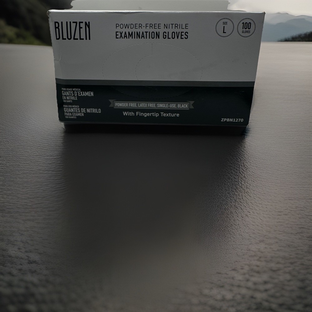 BLUZEN Nitrile Powder-Free Exam Gloves Large Emergency Medicine ZPBN1270