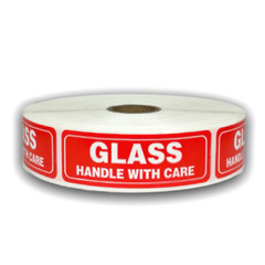 1×3 Glass Handle with Care Labels Shipping Mailing Stickers 5 RLS- 1,500 Total