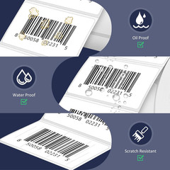 2.25″ X 1.25″ Direct Thermal Labels, Permanent Adhesive Barcode Address